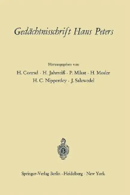 Gedächtnisschrift Hans Peters (English, H. Conrad | H. Jahrreiß | P. Mikat)