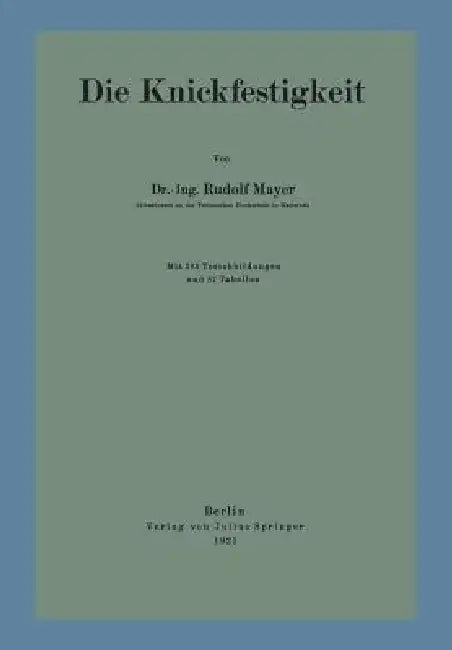 Die Knickfestigkeit (English, Rudolf Mayer)