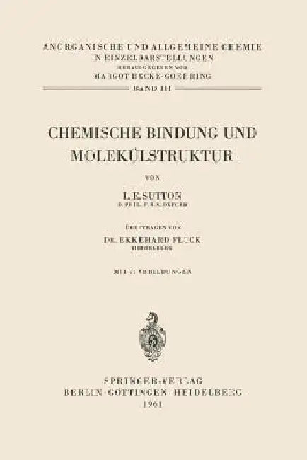 Chemische Bindung Und Molekülstruktur (English, Leslie E. Sutton | Ekkehard Fluck)