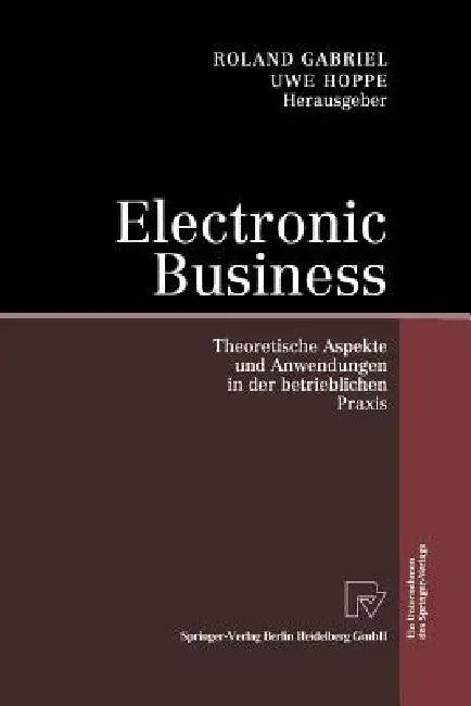 Electronic Business (English, Roland Gabriel | Uwe Hoppe)