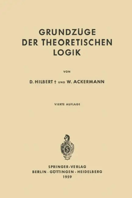 Grundzüge Der Theoretischen Logik (English, David Hilbert | Wilhelm Ackermann)