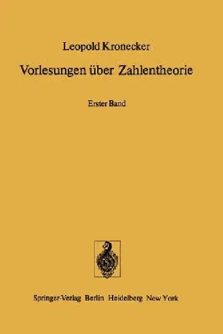 Vorlesungen Über Zahlentheorie (English, L. Kronecker | K. Hensel | K. Hensel)