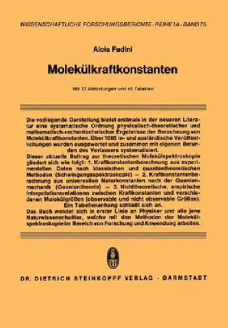 Molekülkraftkonstanten (English, Alois Fadini)