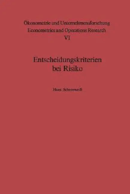 Entscheidungskriterien Bei Risiko (English, H. Schneeweiß)
