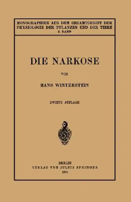 Die Narkose (English, Hans Winterstein | F. Czapek | M. Gildmeister)