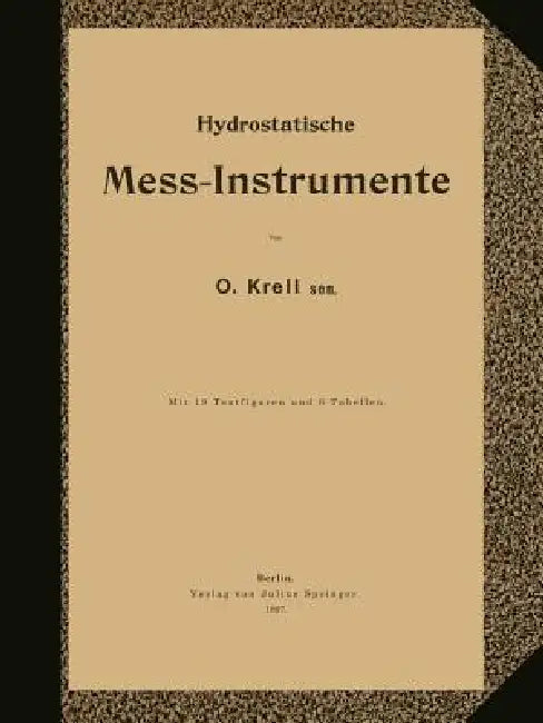 Hydrostatische Mess-Instrumente (English, Na Krell)