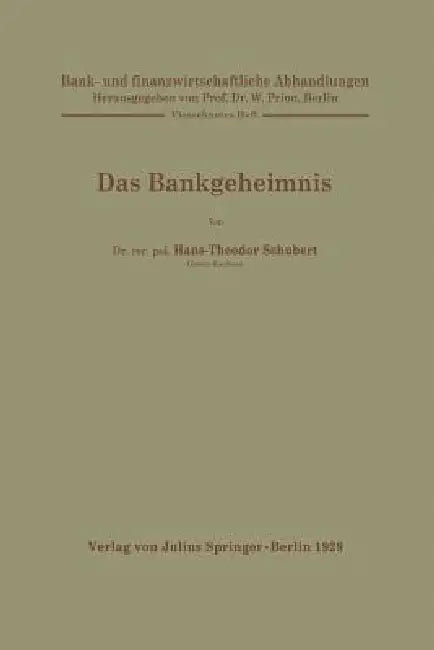 Das Bankgeheimnis (English, Hans-Theodor Schubert)