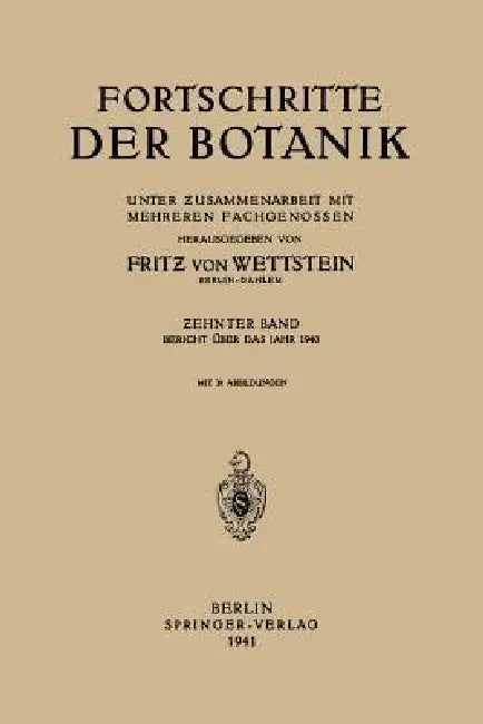 Fortschritte Der Botanik (English, Fritz Von Wettstein)