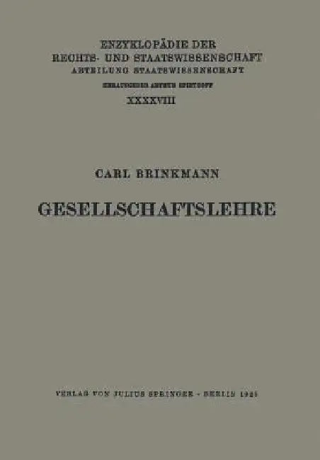 Gesellschaftslehre (English, Carl Brinkmann | Eduard Kohlrausch | Walter Kaskel)