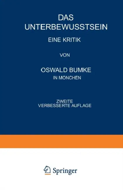 Das Unterbewusstsein (English, Oswald Bumke)