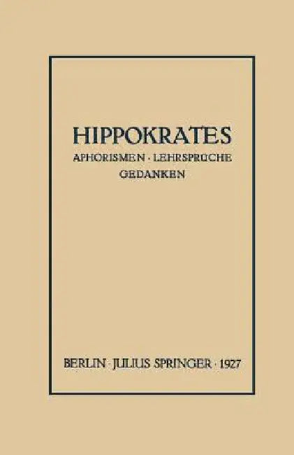 Hippokrates (English, Arnold Sack)