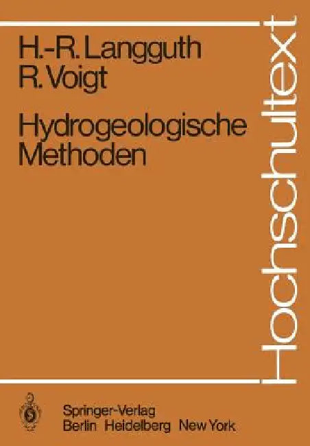 Hydrogeologische Methoden (English, Horst R. Langguth | Rudolf Voigt)