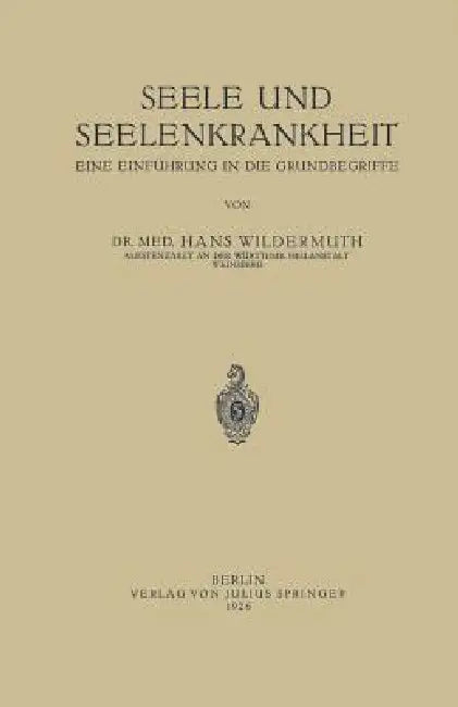 Seele Und Seelenkrankheit (English, Hans Wildermuth)