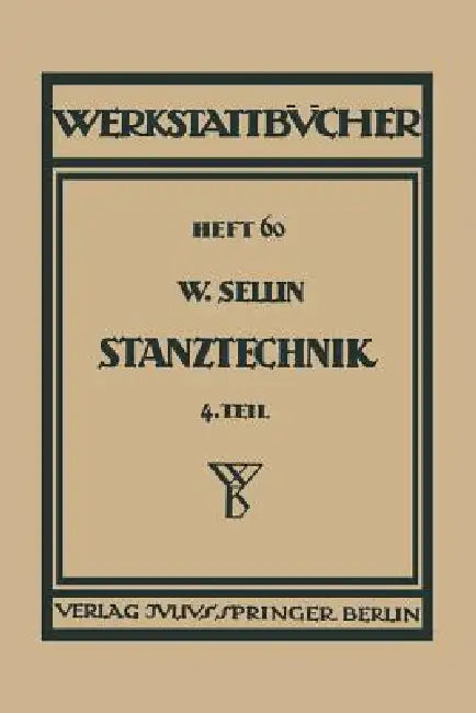 Stanztechnik (English, Walter Sellin | H. Haake | Walter Sellin)