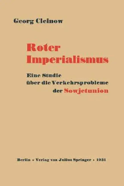 Roter Imperialismus (English, Georg Cleinow)