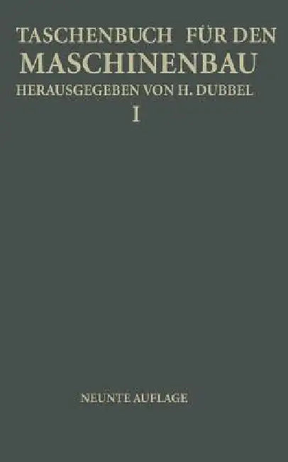 Taschenbuch Für Den Maschinenbau (English, H. Baer | H. Dubbel | G. Glage)