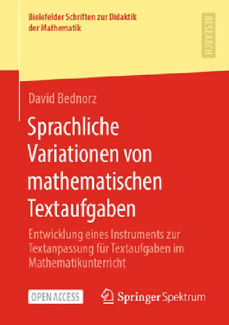 Sprachliche Variationen Von Mathematischen Textaufgaben (English, David Bednorz)