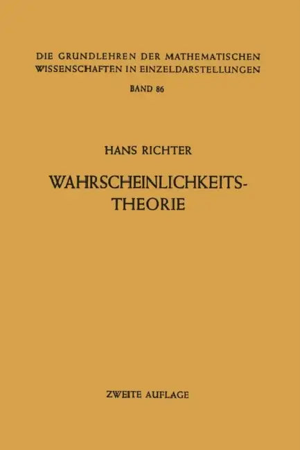 Wahrscheinlichkeitstheorie (English, Hans Richter)