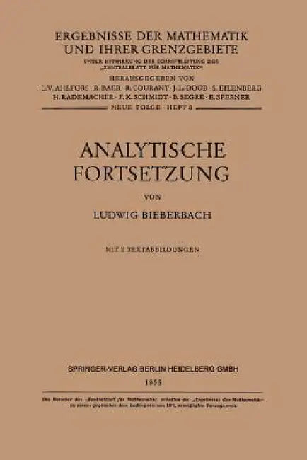 Analytische Fortsetzung (English, Ludwig Bieberbach)