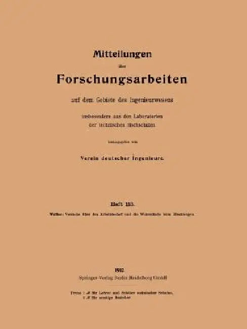 Mitteilungen Über Forschungsarbeiten (English, Franz Walther)