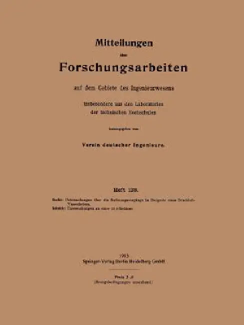 Mitteilungen Über Forschungsarbeiten Auf Dem Gebiete Des Ingenieurwesens (English, Kurt Hoefer | Robert Szitnick)