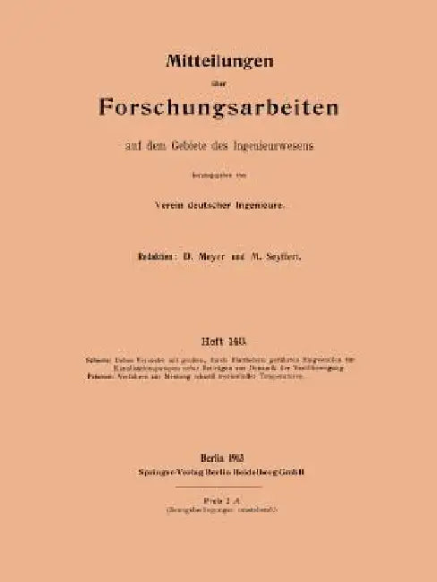 Mitteilungen Über Forschungsarbeiten Auf Dem Gebiete Des Ingenieurwesens (English, Kurt Schoene | Alfred Petersen)