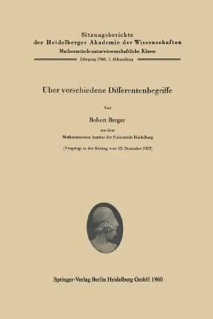Über Verschiedene Differentenbegriffe (English, Robert Berger)