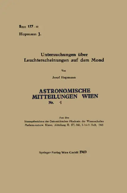 Untersuchungen über Leuchterscheinungen auf dem Mond (English, Josef Hopmann)