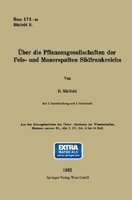 Über die Pflanzengesellschaften der Fels- und Mauerspalten Südfrankreichs (English, Harald Niklfeld)