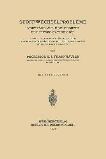 Stoffwechselprobleme (English, S. J. Thannhauser)