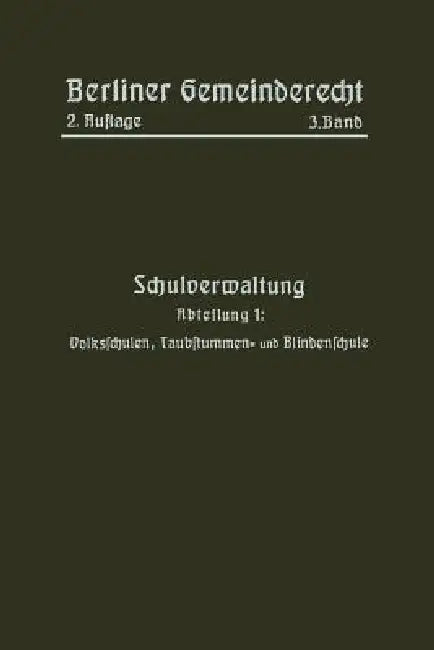 Schulverwaltung (English, Berliner Gemeinderecht)