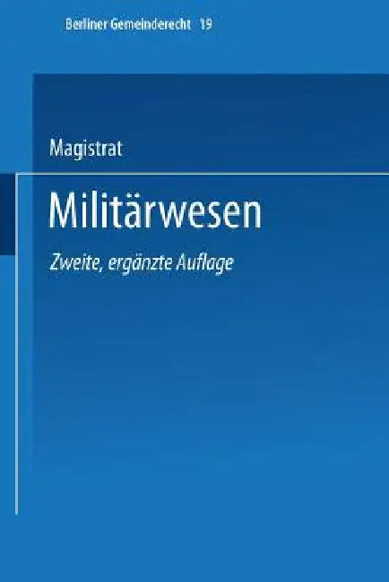 Militärwesen (English, Magistrat Von Berlin)