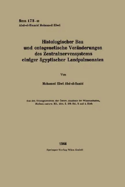 Histologischer Bau und ontogenetische Veränderungen des Zentralnervensystems einiger ägyptischer Lan (English, Mohamed Elwi Abd-El-Hamid)