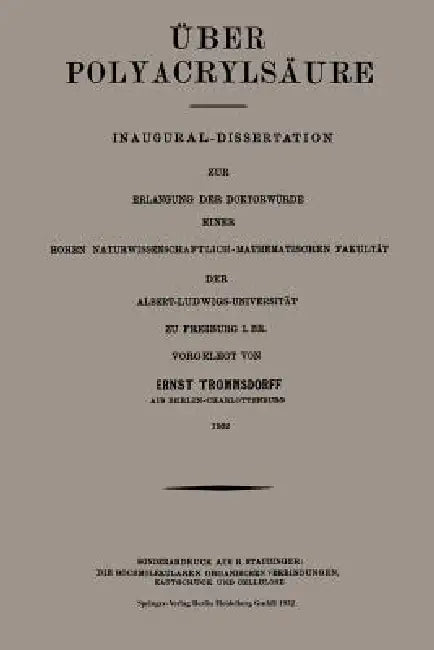 Über Polyacrylsäure (English, Ernst Trommsdorff)