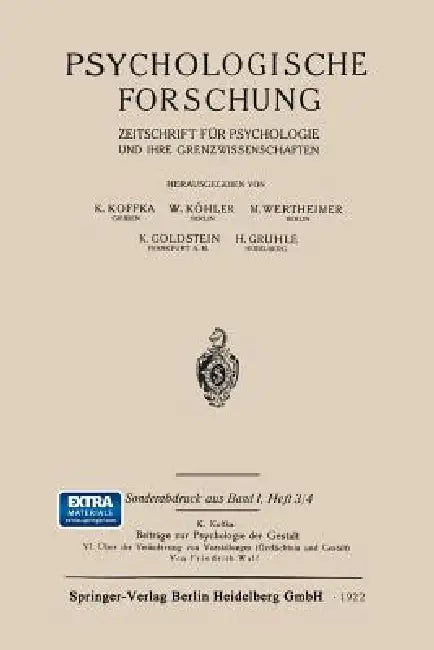 Psychologische Forschung (English, Friedrich Wulf)