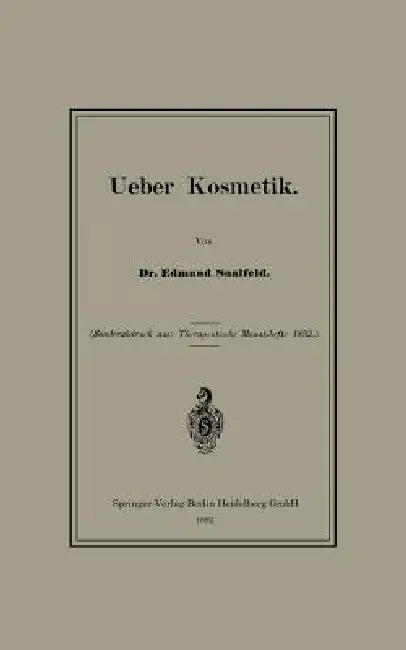 Ueber Kosmetik (English, Edmund Saalfeld)