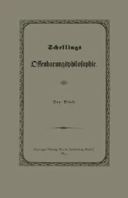 Schellings Offenbarungsphilosophie (English, Julius Springer)