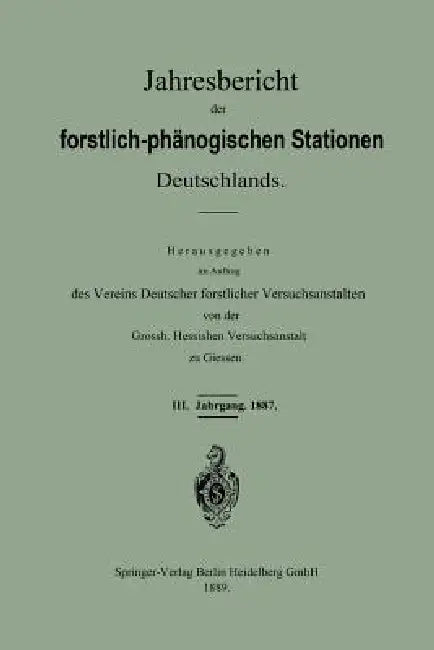 Jahresbericht Der Forstlich-Phänologischen Stationen Deutschlands (English, Vereins Deutscher Forstlicher Versuchsan)