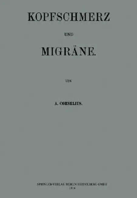 Kopfschmerz Und Migräne (English, Alfons Cornelius)