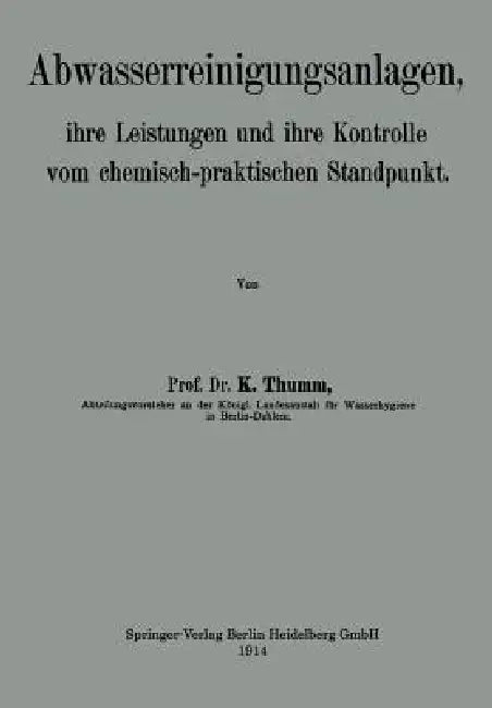 Abwasserreinigungsanlagen (English, Karl Thumm)