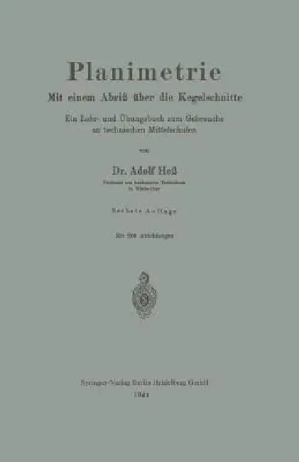 Planimetrie (English, Adolf Hess)