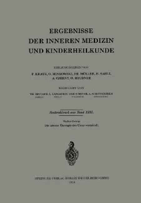 Die Interne Therapie Des Ulcus Ventriculi (English, Walter Zweig)