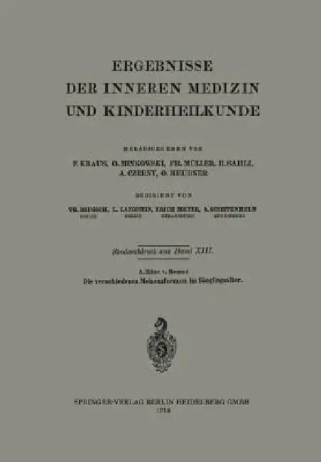 Die Verschiedenen Melaenaformen Im Säuglingsalter (English, A. Ritter Reuss)