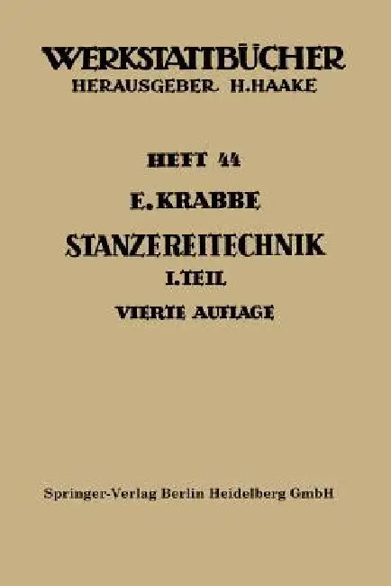 Stanzereitechnik (English, Erich Krabbe)