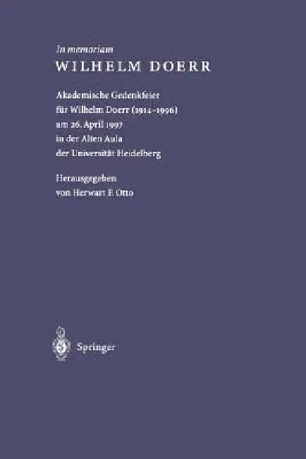 In Memoriam Wilhelm Doerr (English, Herwart F. Otto | Wilhelm Doerr)