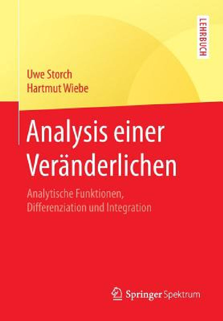 Analysis Einer Veränderlichen (English, Uwe Storch | Hartmut Wiebe)