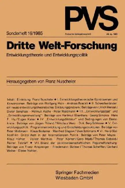 Dritte Welt-Forschung (English, Prof Dr Franz Nuscheler)
