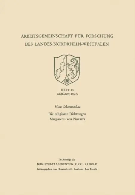 Die Religiösen Dichtungen Margaretes Von Navarra (English, Hans Sckommodau)