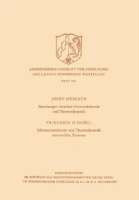 Beziehungen Zwischen Netzwerktheorie Und Thermodynamik / Informationstheorie Und Thermodynamik Irrev (English, Josef Meixner)
