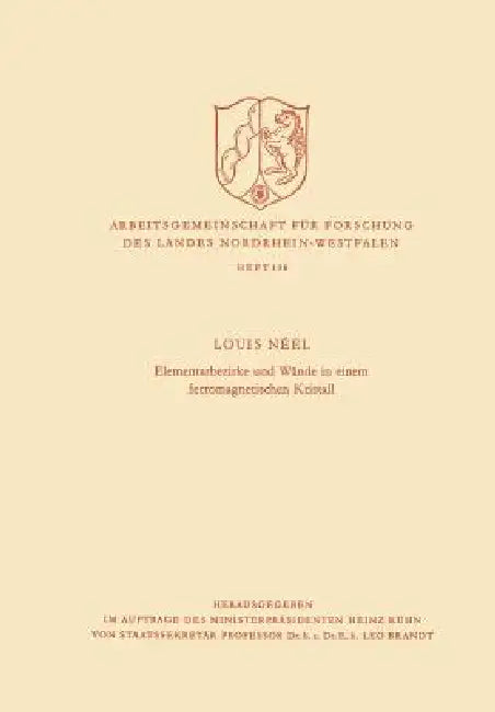 Elementarbezirke Und Wände in Einem Ferromagnetischen Kristall (English, Louis Néel)